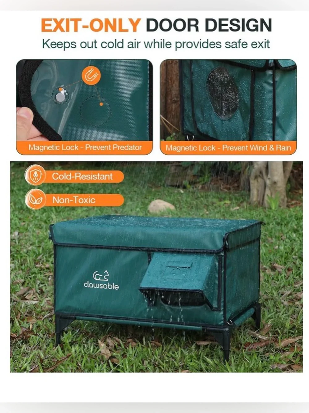 Weatherproof Heated Cat House For Outdoor In Winter